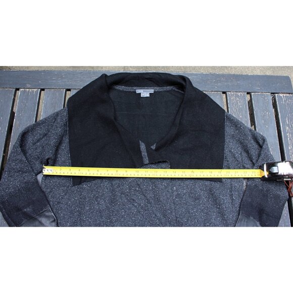 Vince - Wool + Cashmere Blend Double Face Sweater Coat + Leather, Sml Oversize - Picture 7 of 13